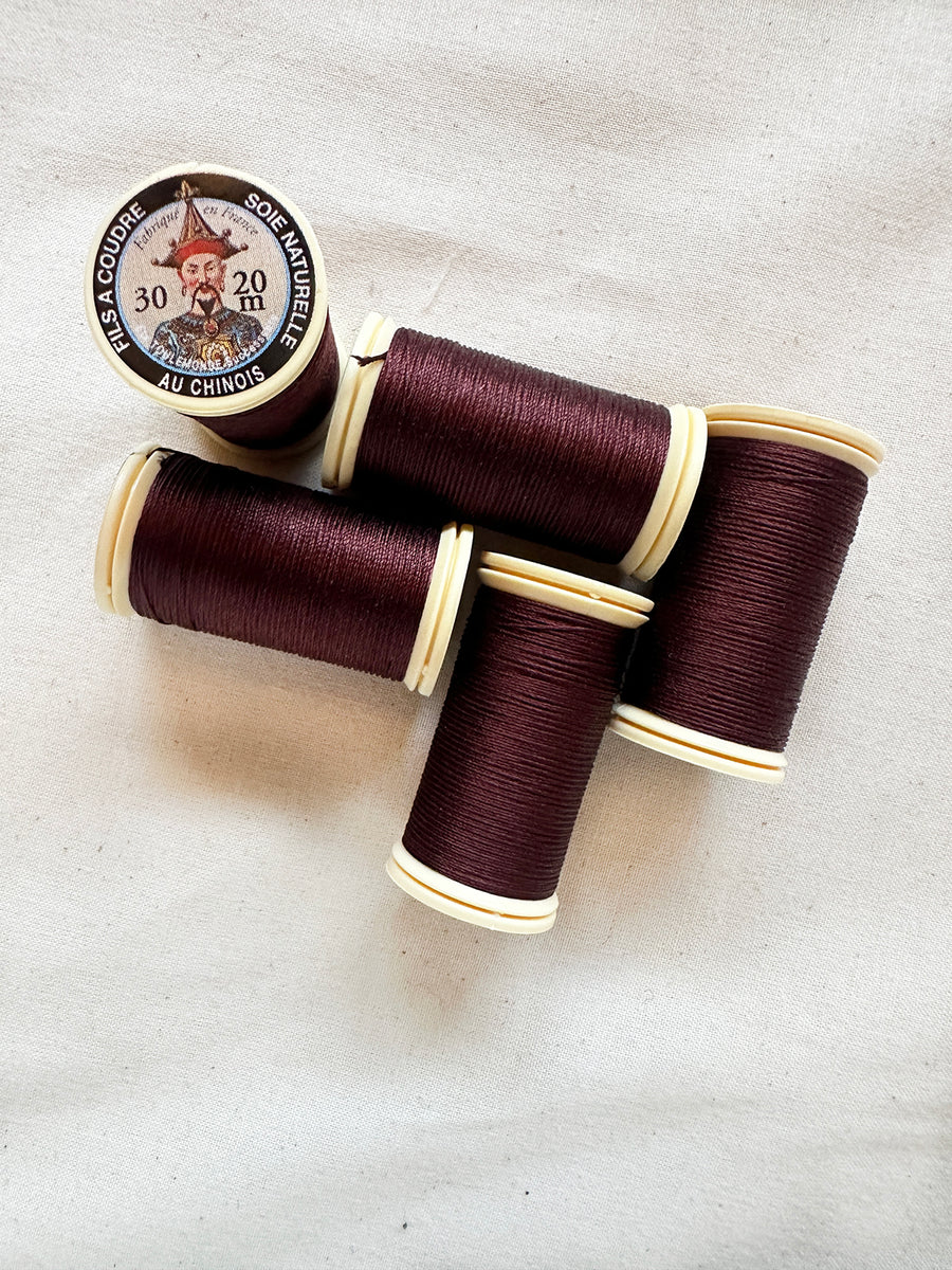 Sajou Burgundy Perlé Silk Button Hole Thread