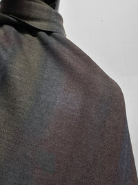 Italian Luxury Super Soft Virgin Wool Knit Streaked Khaki Wine Navy - 13