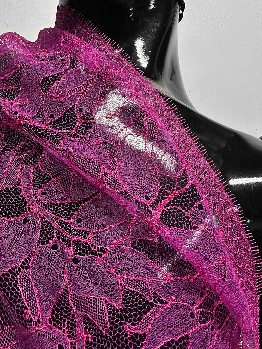 Hot Pink Chantilly Designer Lace