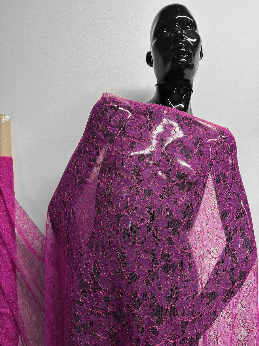 Hot Pink Chantilly Designer Lace