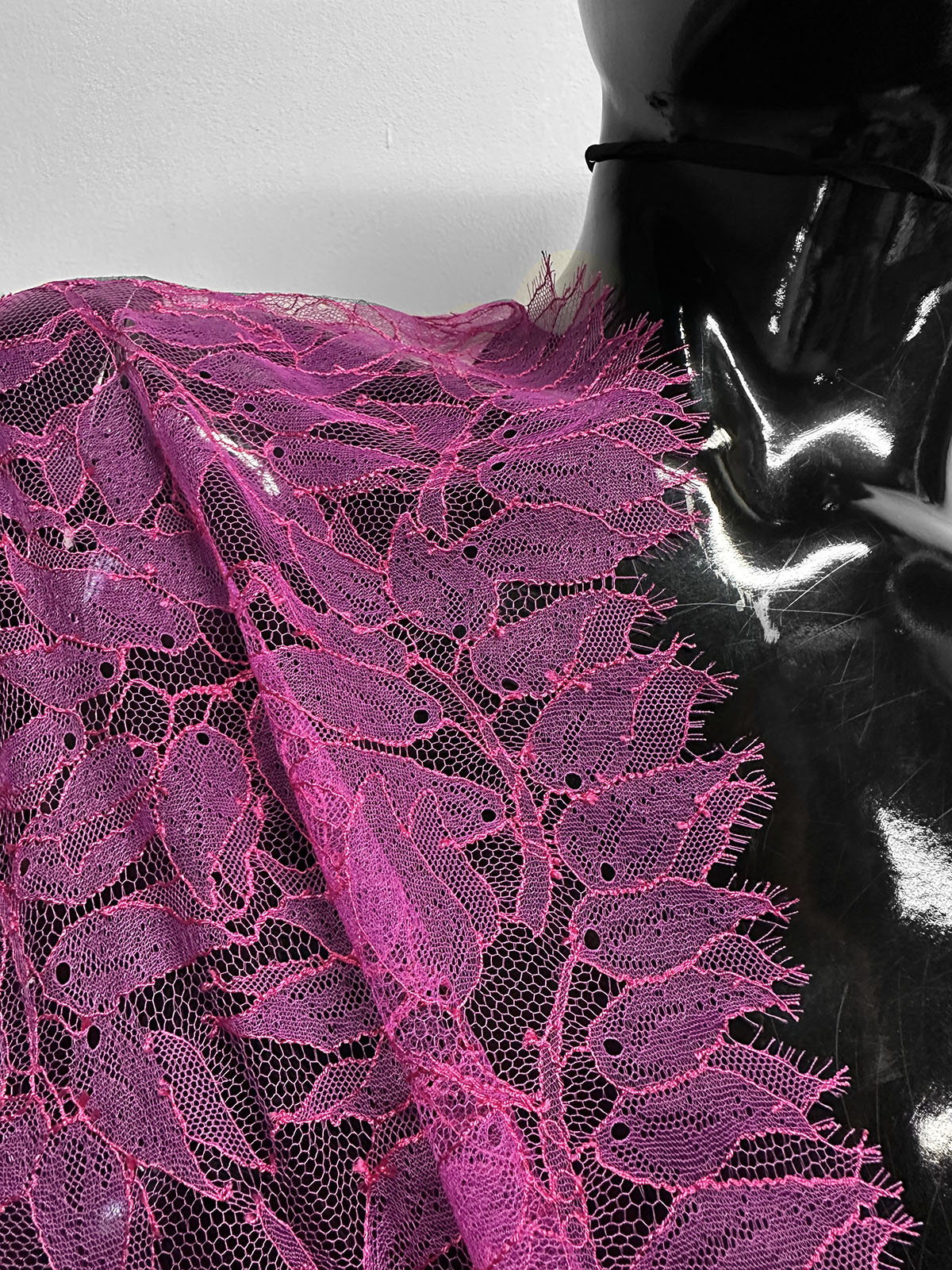 Hot Pink Chantilly Designer Lace