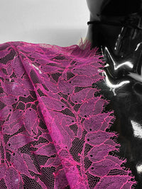 Hot Pink Chantilly Designer Lace