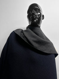 Double Cashmere Charcoal Navy Texture Jacket Weight - 1