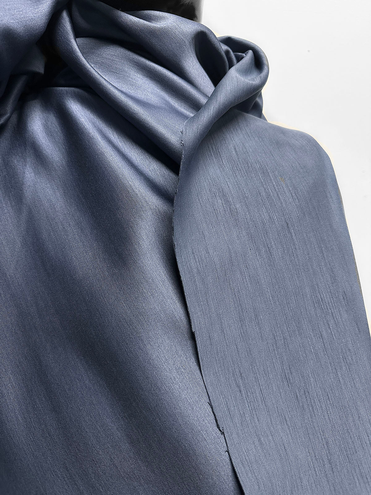 Italian Doube Weave Wool Cotton Heather Knit - Sharkskin