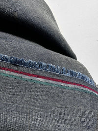 Italian Two Tone Olive Denim Blue Dark -Striped Selvedge