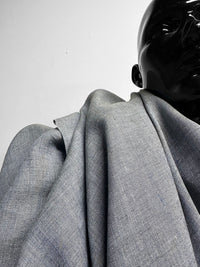 Italian Two Tone Olive Sky Blue Linen-Striped Selvedge