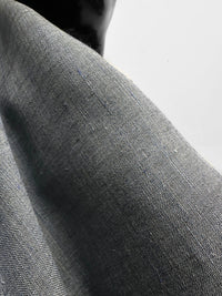 Italian Two Tone Olive Sky Blue Linen-Striped Selvedge