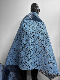 Jakob Schlaepfer Heavy Sturdy Blue Cotton Lace