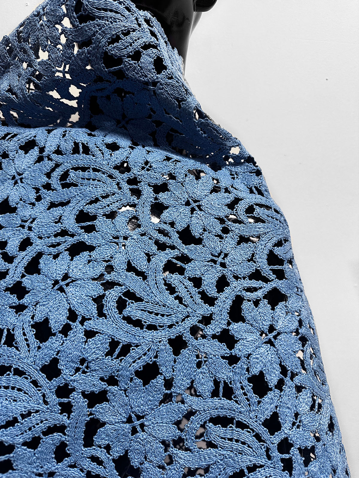 Jakob Schlaepfer Heavy Sturdy Blue Cotton Lace
