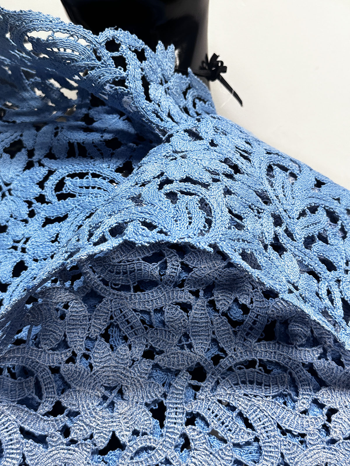Jakob Schlaepfer Heavy Sturdy Blue Cotton Lace