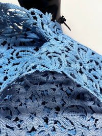 Jakob Schlaepfer Heavy Sturdy Blue Cotton Lace