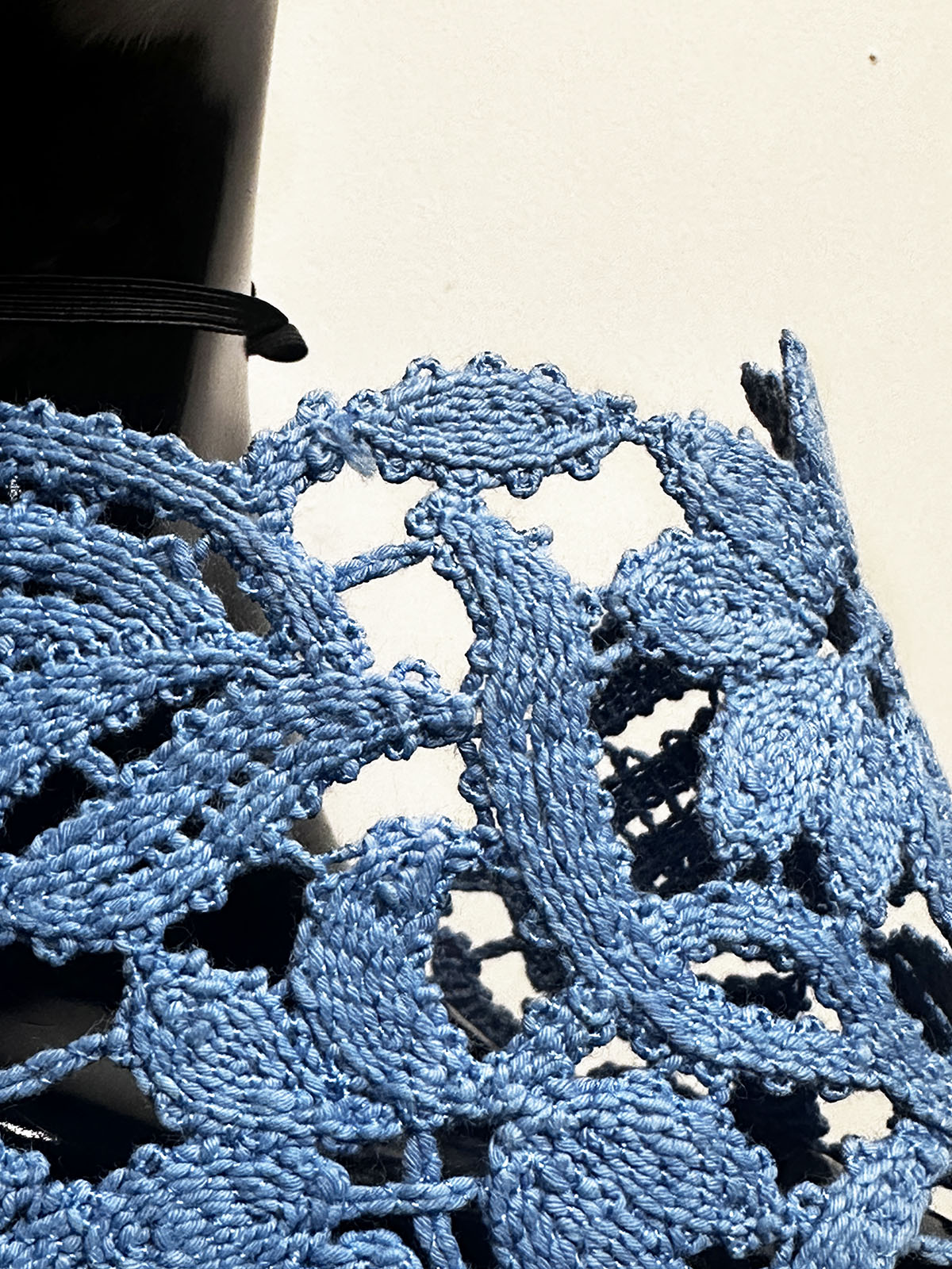Jakob Schlaepfer Heavy Sturdy Blue Cotton Lace