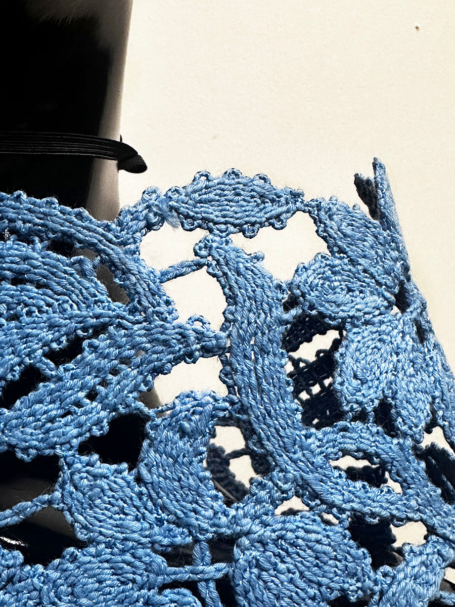 Jakob Schlaepfer Heavy Sturdy Blue Cotton Lace