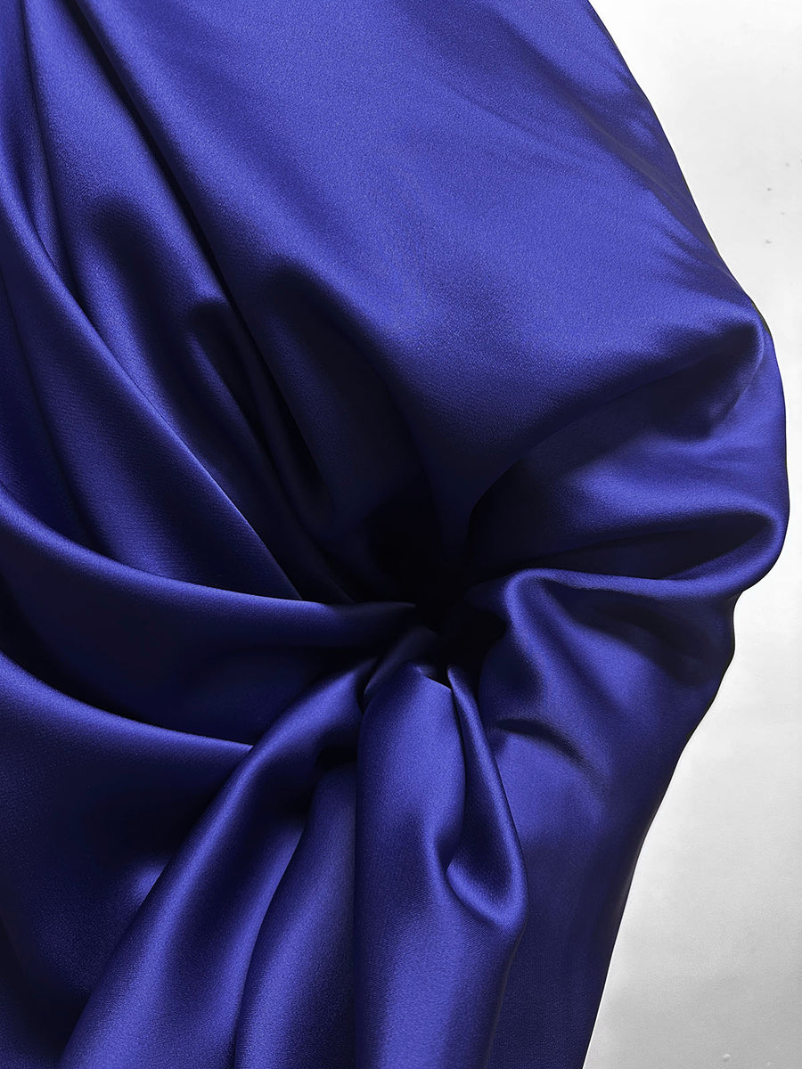 Italian Double Face Heavy Viscose Acetate Satin Drape Royal Blue