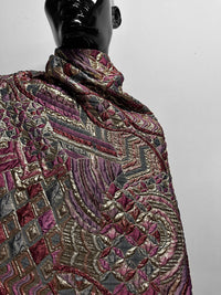 Sun Ra-ness Gold Quilted Jacquard - Plum