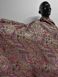 Sun Ra-ness Gold Quilted Jacquard - Plum