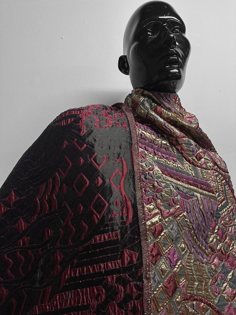 Sun Ra-ness Gold Quilted Jacquard - Plum