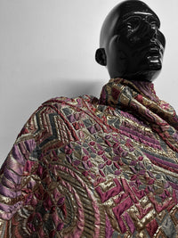 Sun Ra-ness Gold Quilted Jacquard - Plum