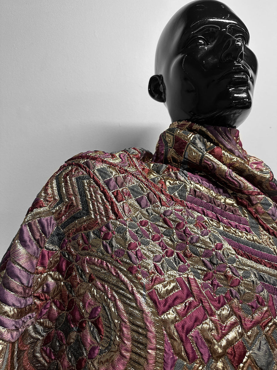 Sun Ra-ness Gold Quilted Jacquard - Plum