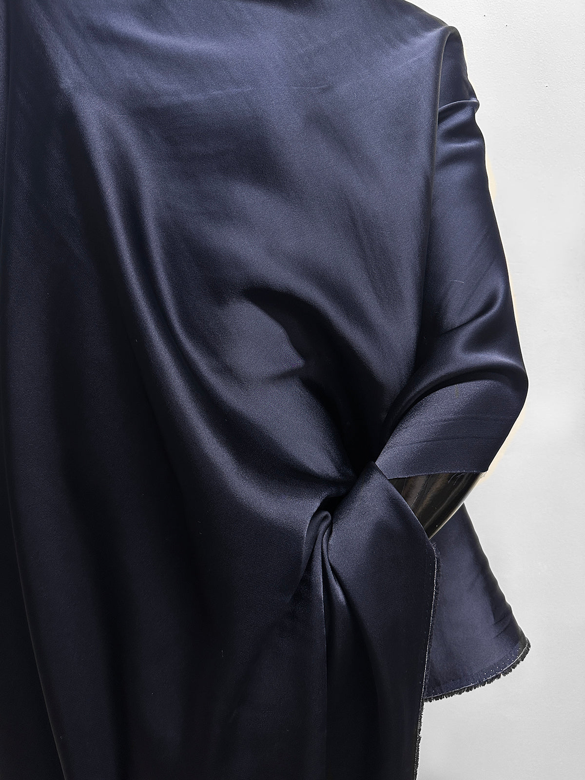 Italian Double Face Heavy Viscose Acetate Satin Drape Midnight