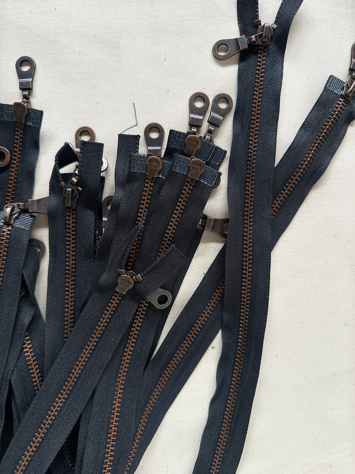 Metal 2 Way Separating Zipper Dark Blue Grey