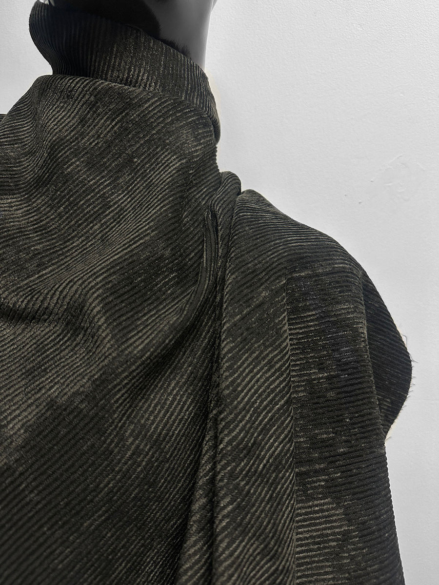 Italian Viscose Velvet Corduroy - Olive
