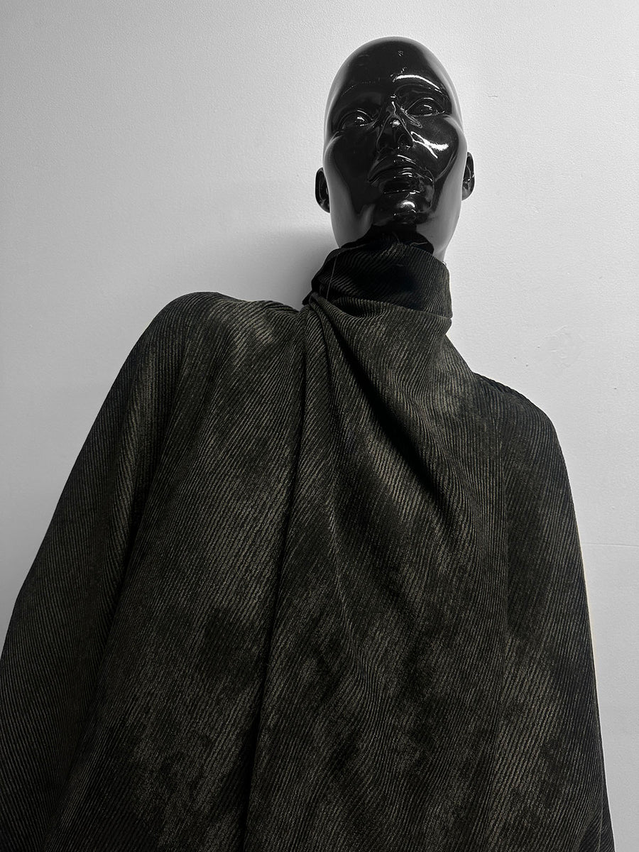 Italian Viscose Velvet Corduroy - Olive