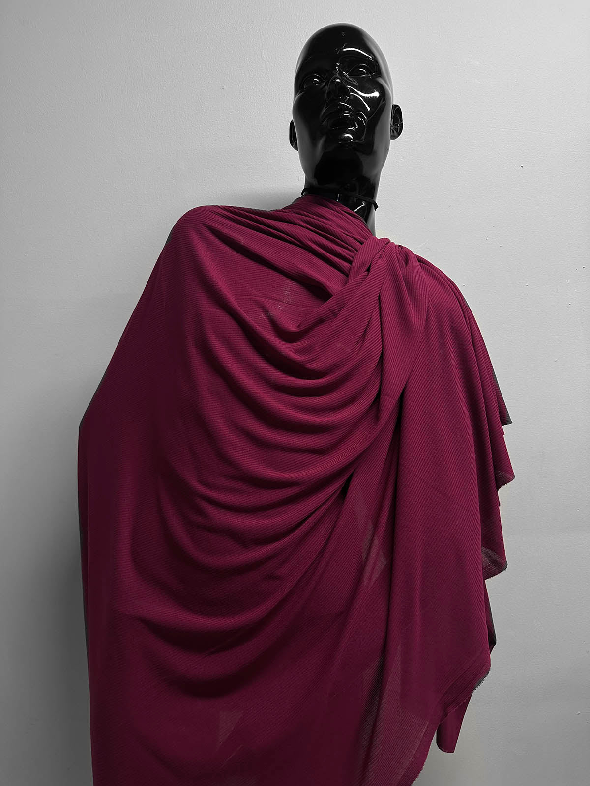 Italian Viscose Silk Light Ribbed Jersey Raspberry