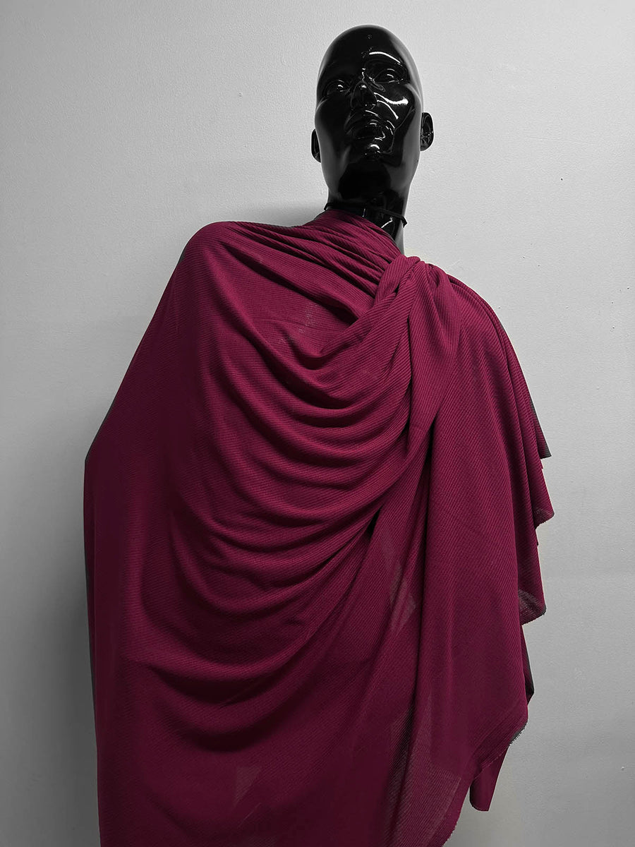 Italian Viscose Silk Light Ribbed Jersey Raspberry