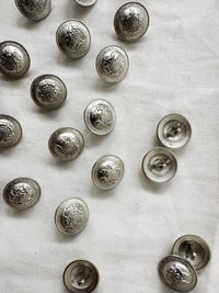 Matte Steel Coat Of ARms Buttons WIth Unicorn