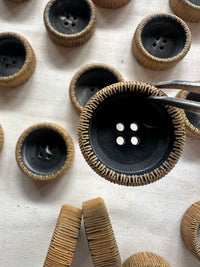 Vintage Italian Etched Wall Cylinder Bowl Button