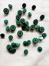 Italian Vintage Green with White Inner Ring Buttons