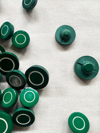 Italian Vintage Green with White Inner Ring Buttons