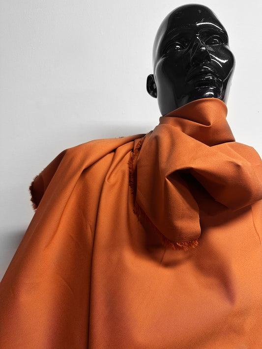 Italian Designer Cotton Twill in Burnt Orange