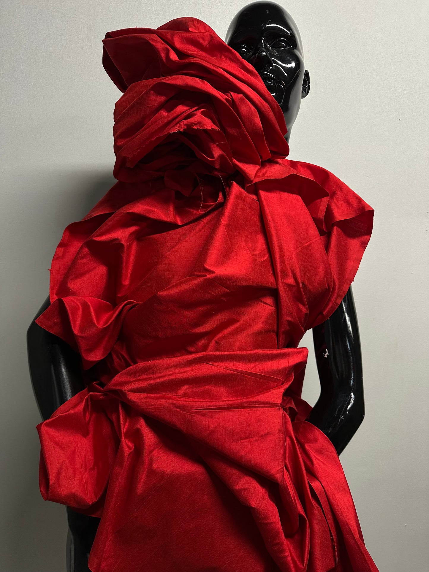 3 yards 20" Red Iridescent Silk Dupioni