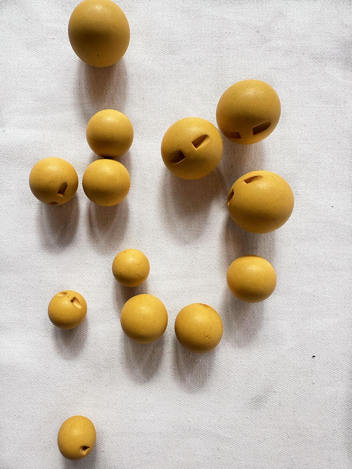 Vintage Italian Matte Ball Buttons Goldenrod