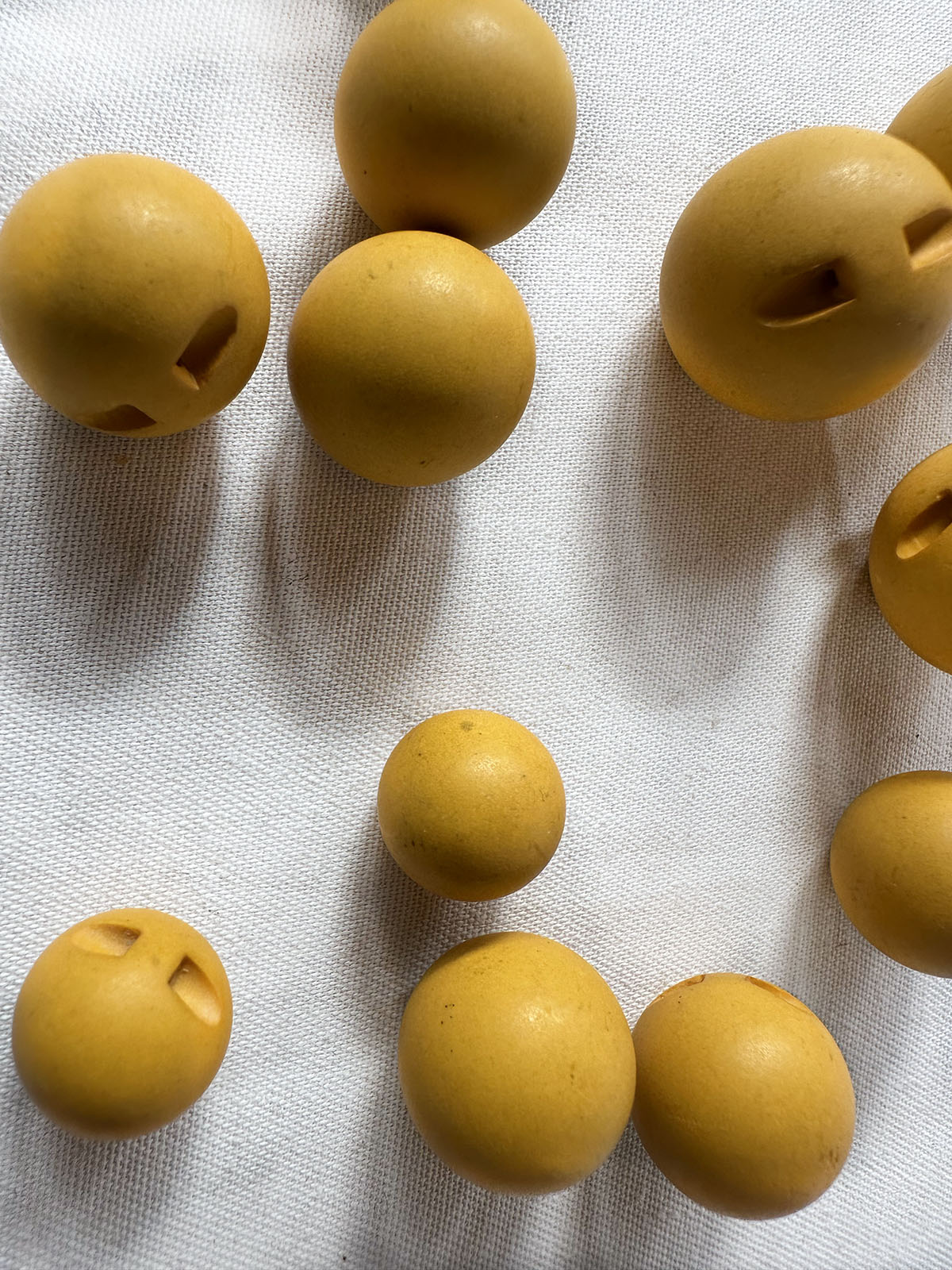 Vintage Italian Matte Ball Buttons Goldenrod