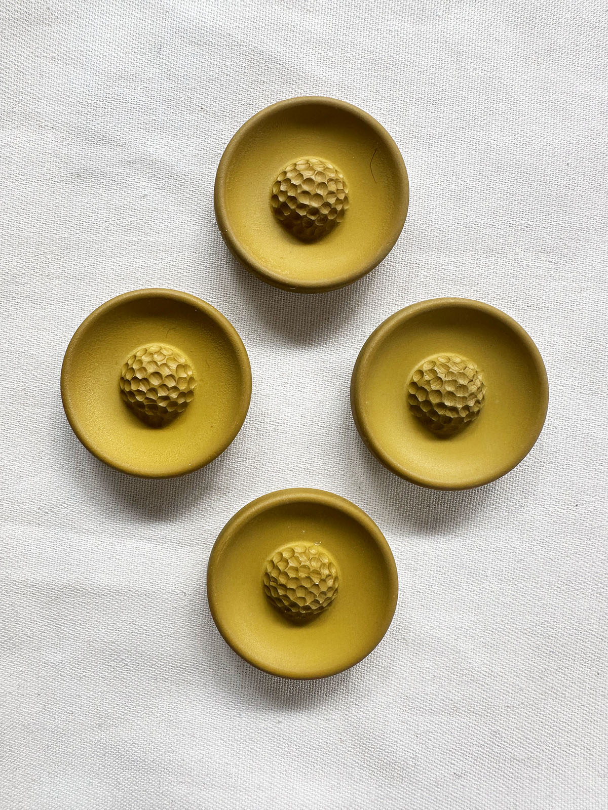 Vintage Italian Pistil Buttons Matte Ochre