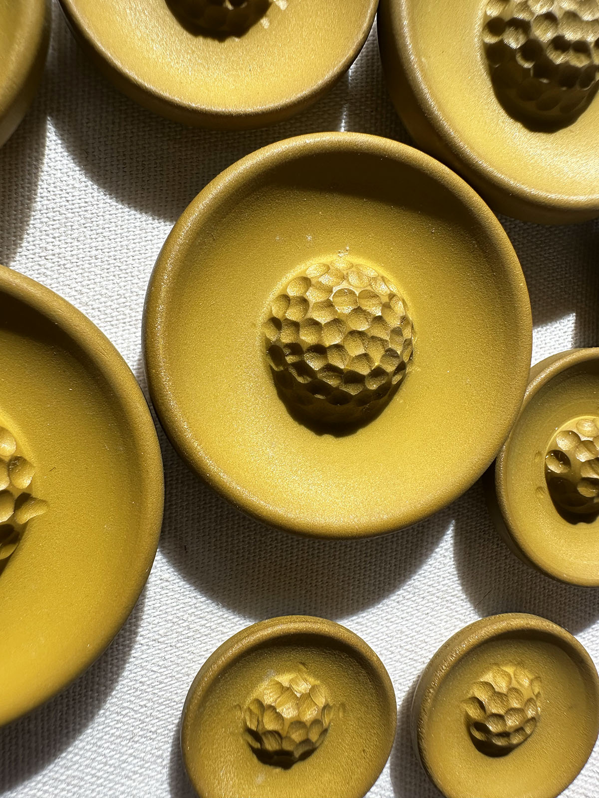 Vintage Italian Pistil Buttons Matte Ochre