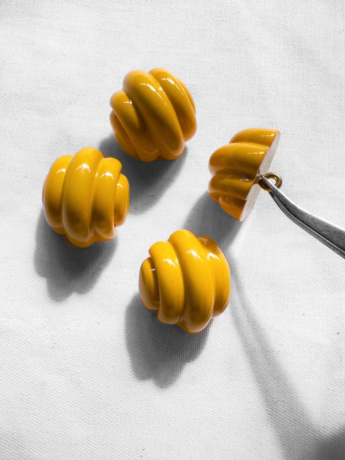 Vintage Italian Marigold Glossy Futurist