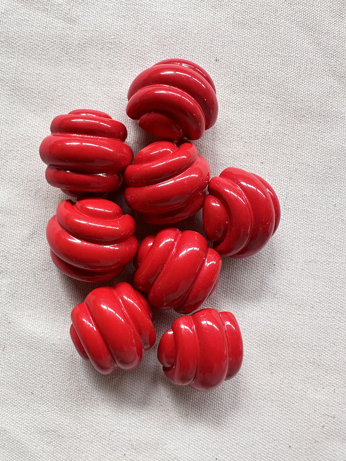 Vintage Italian Red Glossy Futurist Buttons