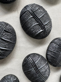 Vintage Italian Gunmetal Plastic Organic Nut Shell Buttons