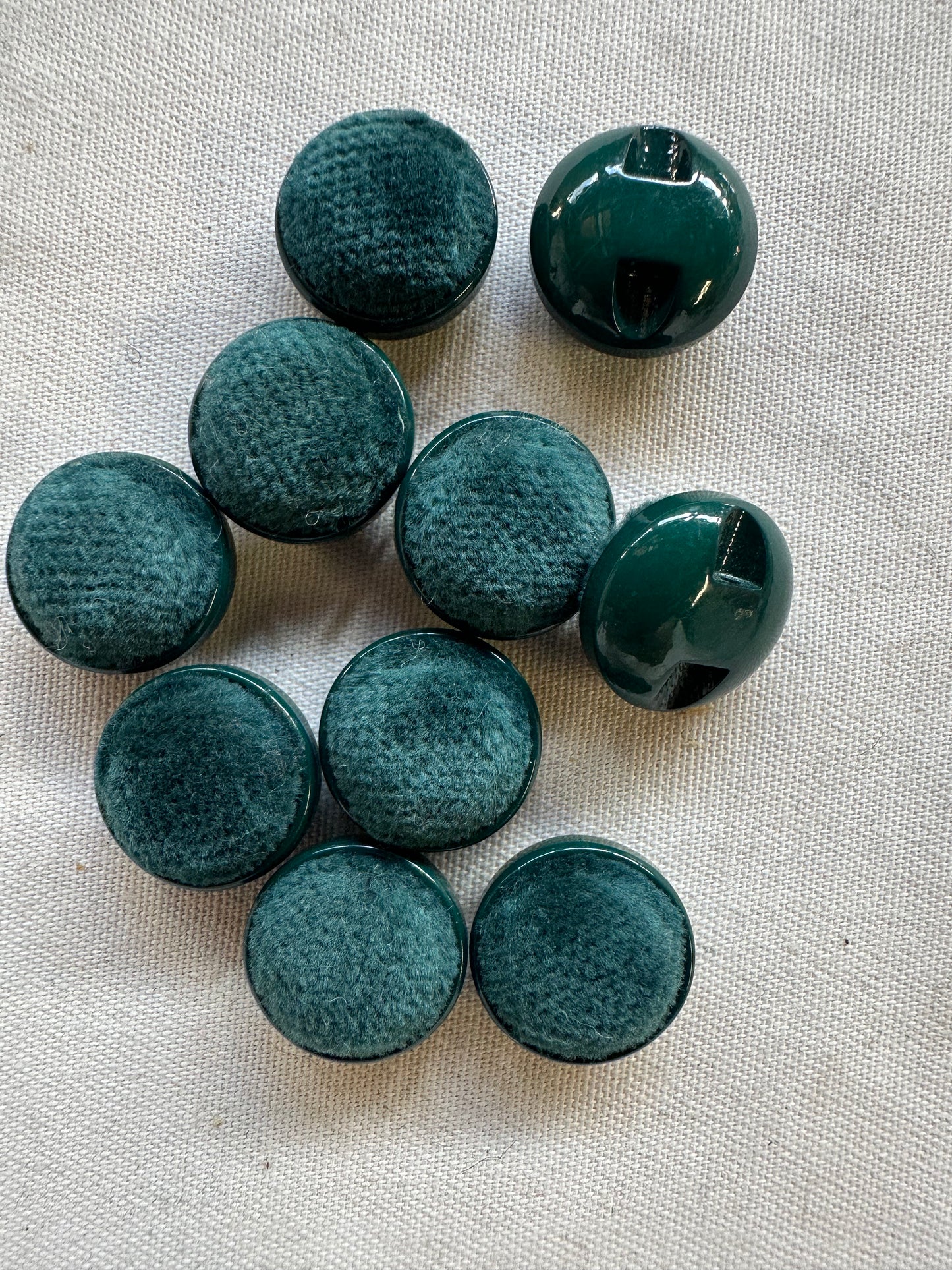 Vintage Italian Teal Velvet Buttons