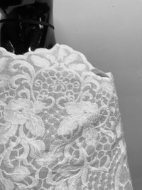 Italian Embroidered White Linen