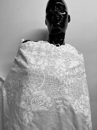 Italian Embroidered White Linen