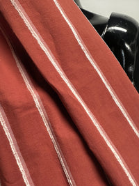3 Yards Rust Cotton with Chenille Stripe