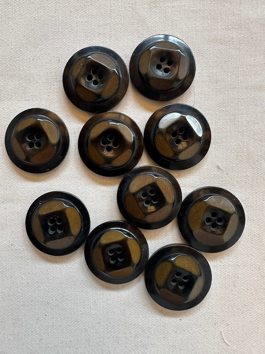 Vintage 1920's Italian Beveled Corozo Nut Coat Buttons - 118