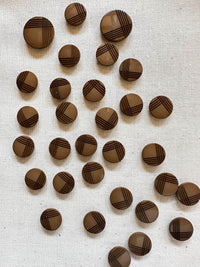 Vintage Italian Taupe Cross Hatch Buttons