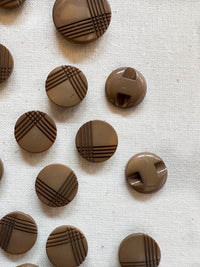Vintage Italian Taupe Cross Hatch Buttons