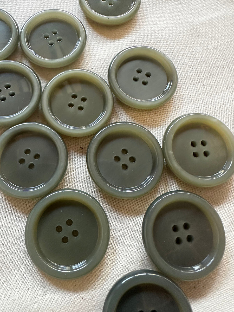 Vintage Italian Casein Jacket Button Sage